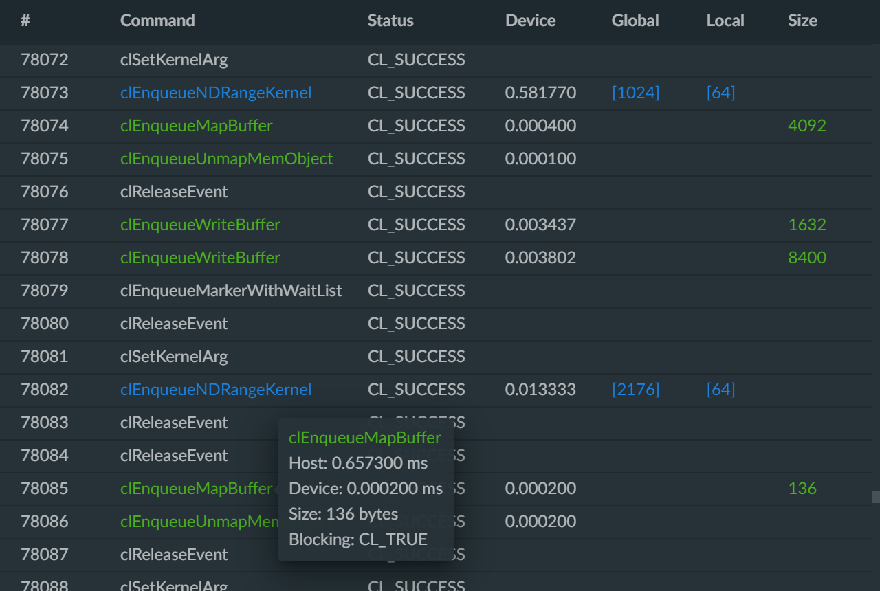 OpenCL Commands